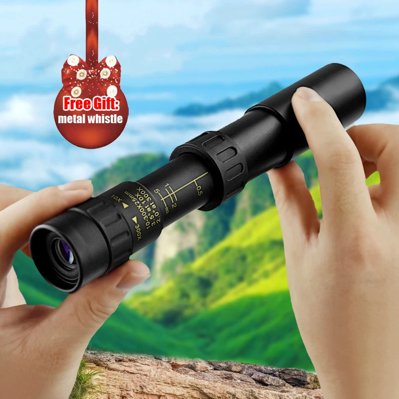 

10-300x40mm Monocular Telescope Super Zoom Monocular Quality Eyepiece Portable Binoculars Hunting Night Vision Scope Camping