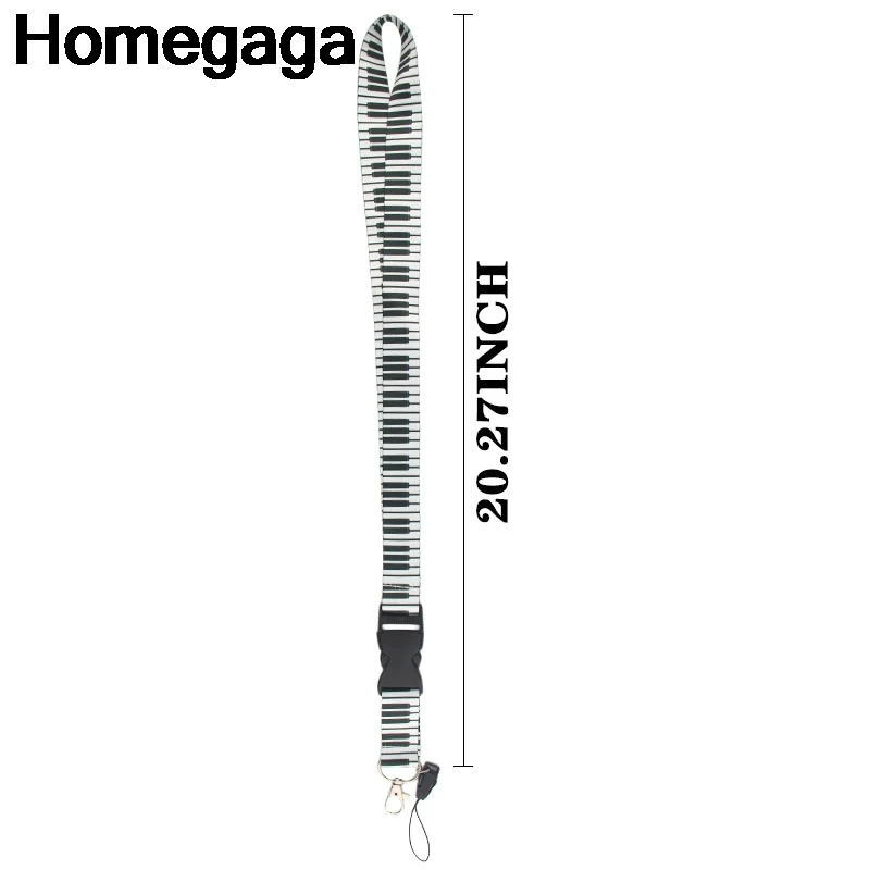 Homegaga фортепиано клавиатура Lanyards id Держатели для телефонов ожерелье аксессуар для ключей шеи ремни нагрудные опознавательные Значки для идентификации владельцев тесьма D2332