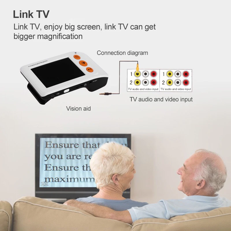 

8 Color Mode Digital Magnifier Portable Electronic Video Magnifier Reading Aids 3.5 Inch LCD Screen For Low Vision 2x-25x Zoom