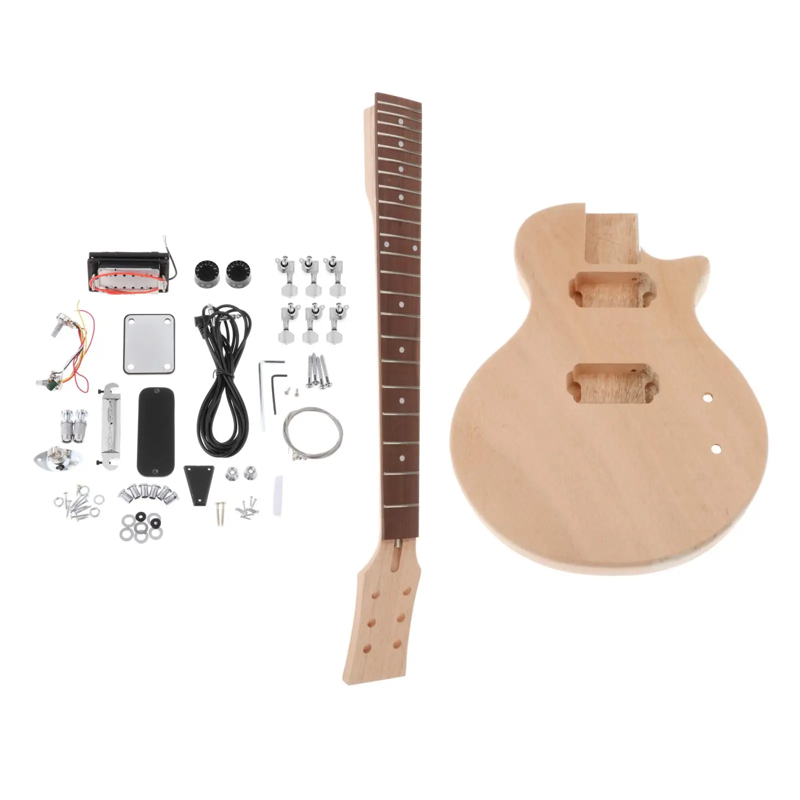 

Premium Unfinished DIY Electric Guitar Kit Mahogany Body & Neck Rosewood Fingerboard Replacement Set for Music Lovers