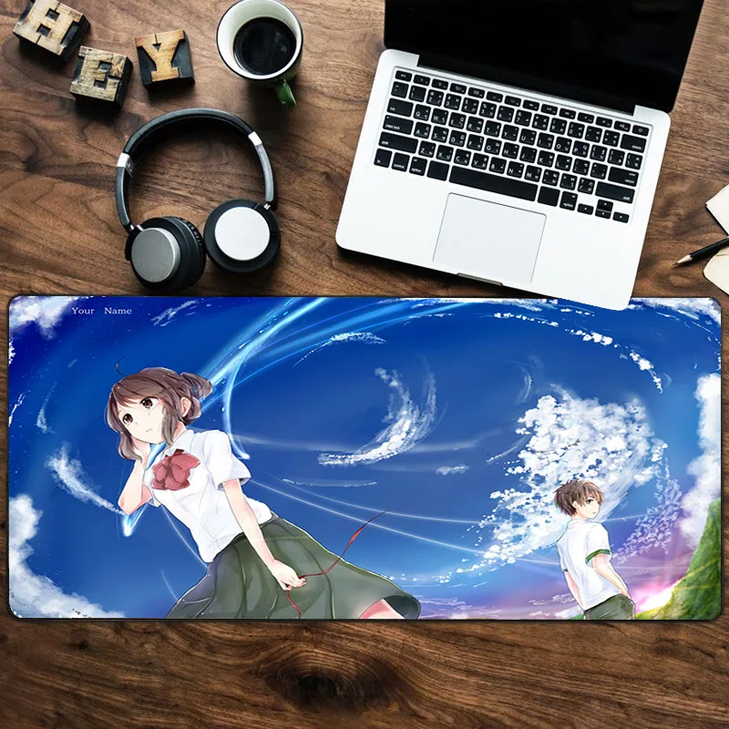

Your Name 90x40cm Mouse Pad Gamer Lock Edge Rubber PadMous Mouse Pad Keyboard Computer Mat for