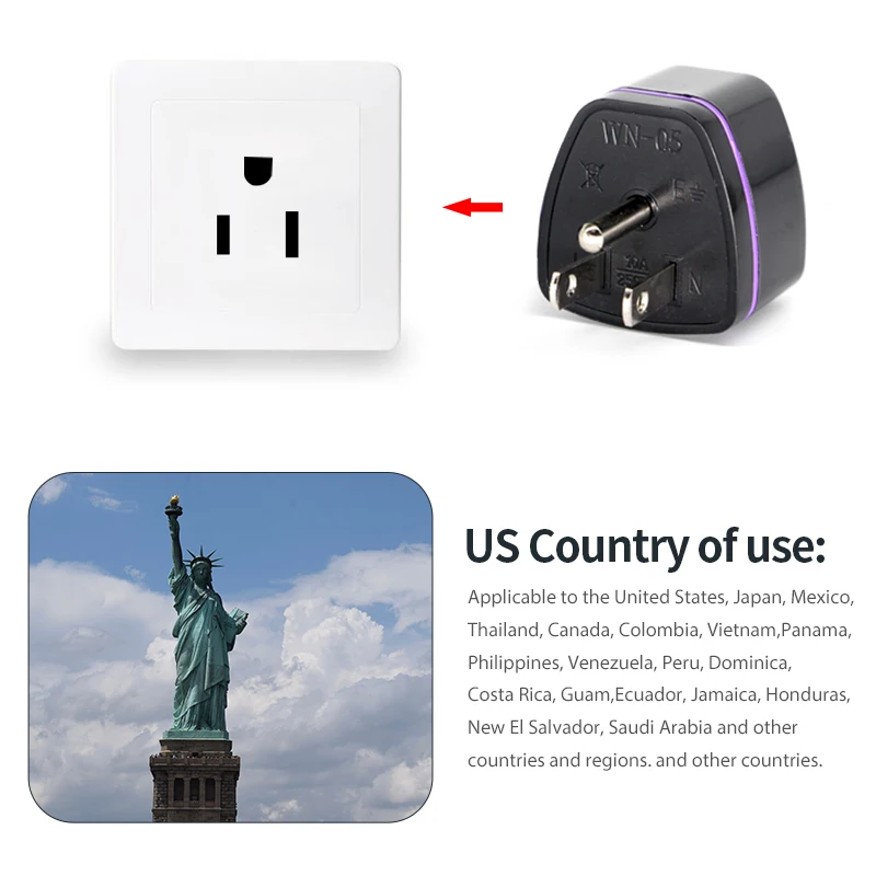 Адаптер питания для ЕС Австралии Великобритании и США 250 В 10 А дорожный настенный