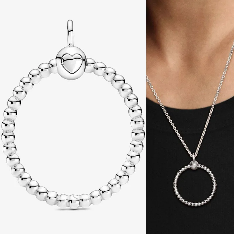 

S925 Sterling Silver Moments Beaded O-shaped Necklace For Fashionable Women Jewelry For Original Pandora Pendant