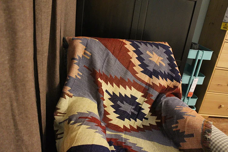 Повседневное BlanketsGeometric индийские экзотический ковер декоративный коврик диван для отдыха ковер оригинальная диван с обивкой из гобелена коврик