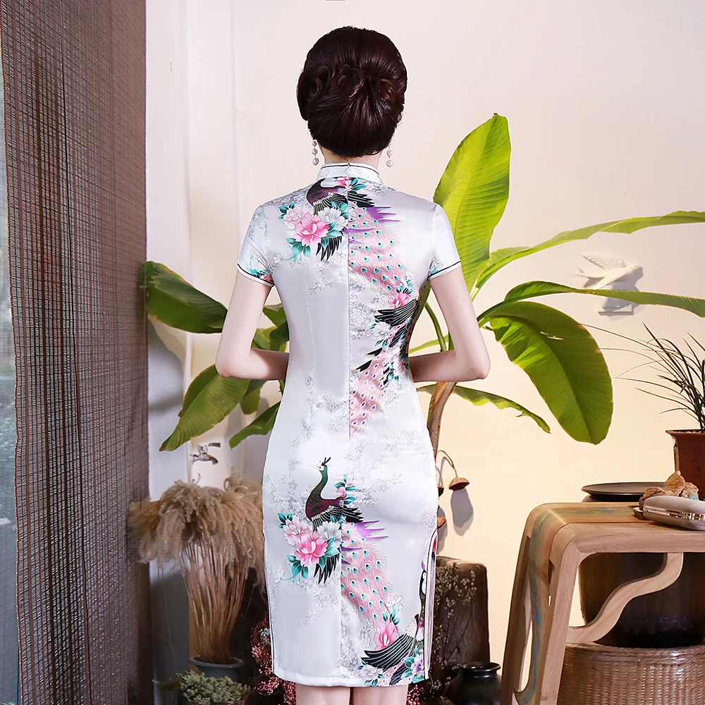 Китайский женский сексуальный тонкий Qipao летние шорты с длинными рукавами