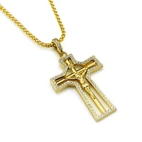 new style fashion hip hop men religious jewelry hollow jesus pendant cross necklace