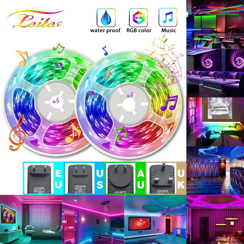

Led Neon strip RGB 5050 Waterproof Flexible LampTape Ribbon Decoration BackLight Lamp Night christmas light With Vioce Control