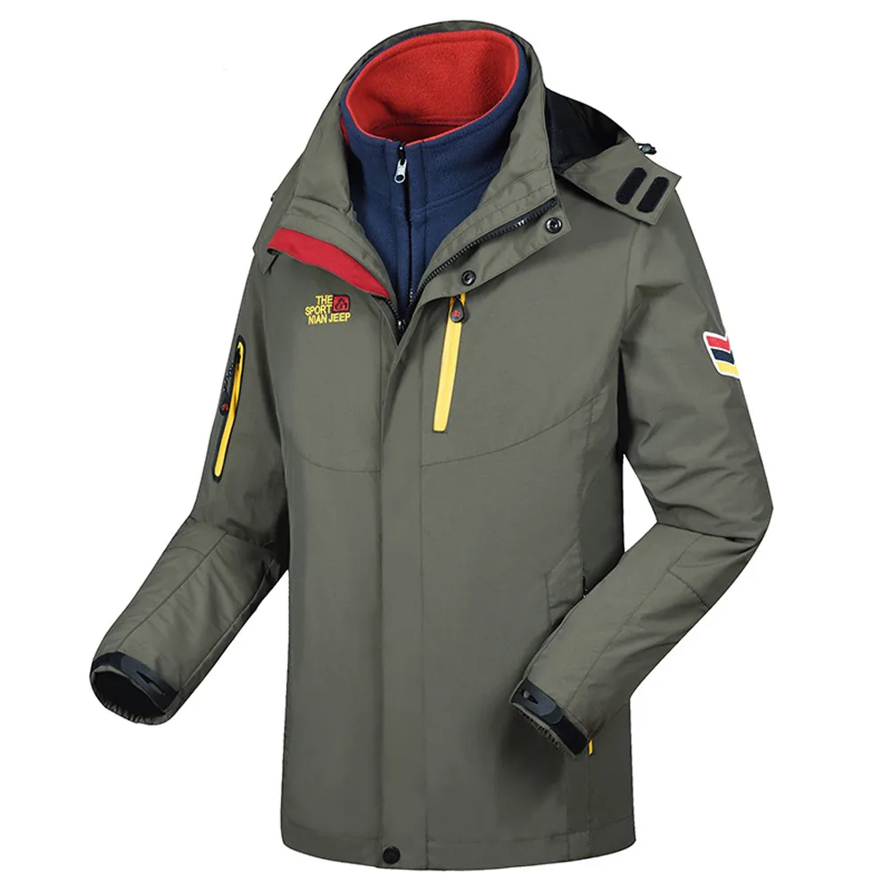 Two Piece Three In One Winter Warm Hiking Jackets Waterproof Sun-Protective Outdoor Sports Coats Windbreaker Raincoats A27