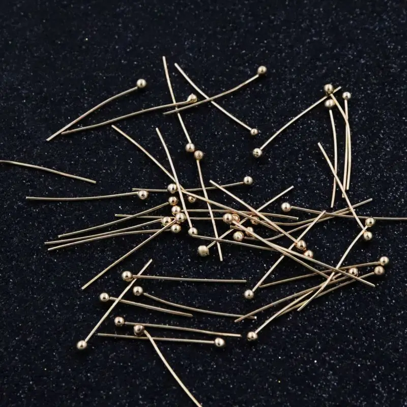 

200pcs 20mm KC Gold Color Head Ball Pin Diy Jewelry Making Finding Supplies Handmade Bracelet Earrings Accessories Wholesale