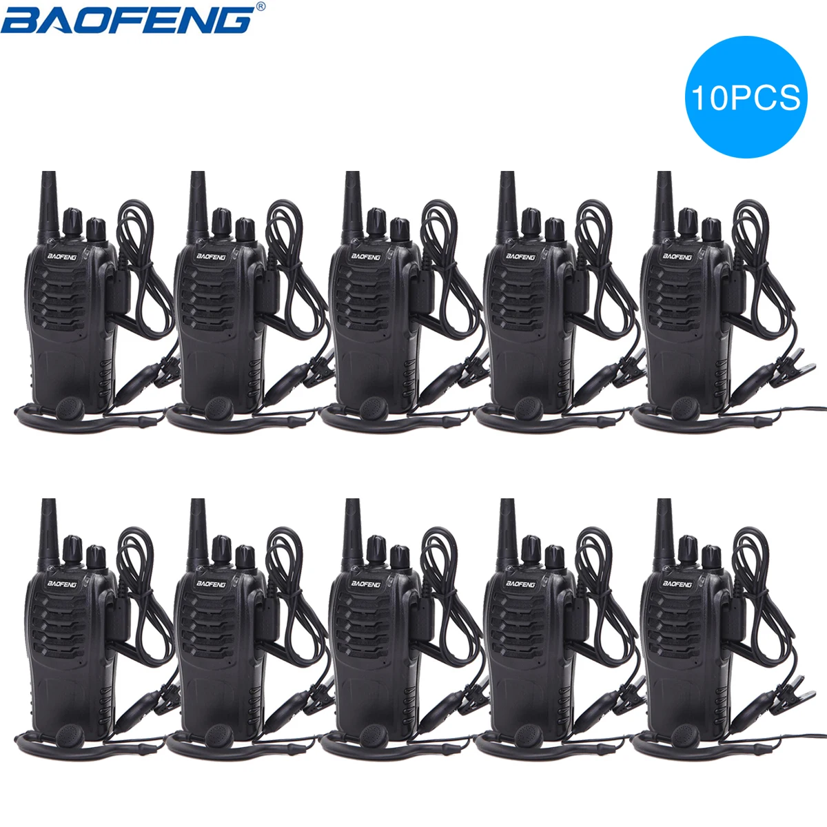 4/10 шт. Baofeng BF 888S мини иди и болтай Walkie Talkie “иди длинная кольцевая Портативный
