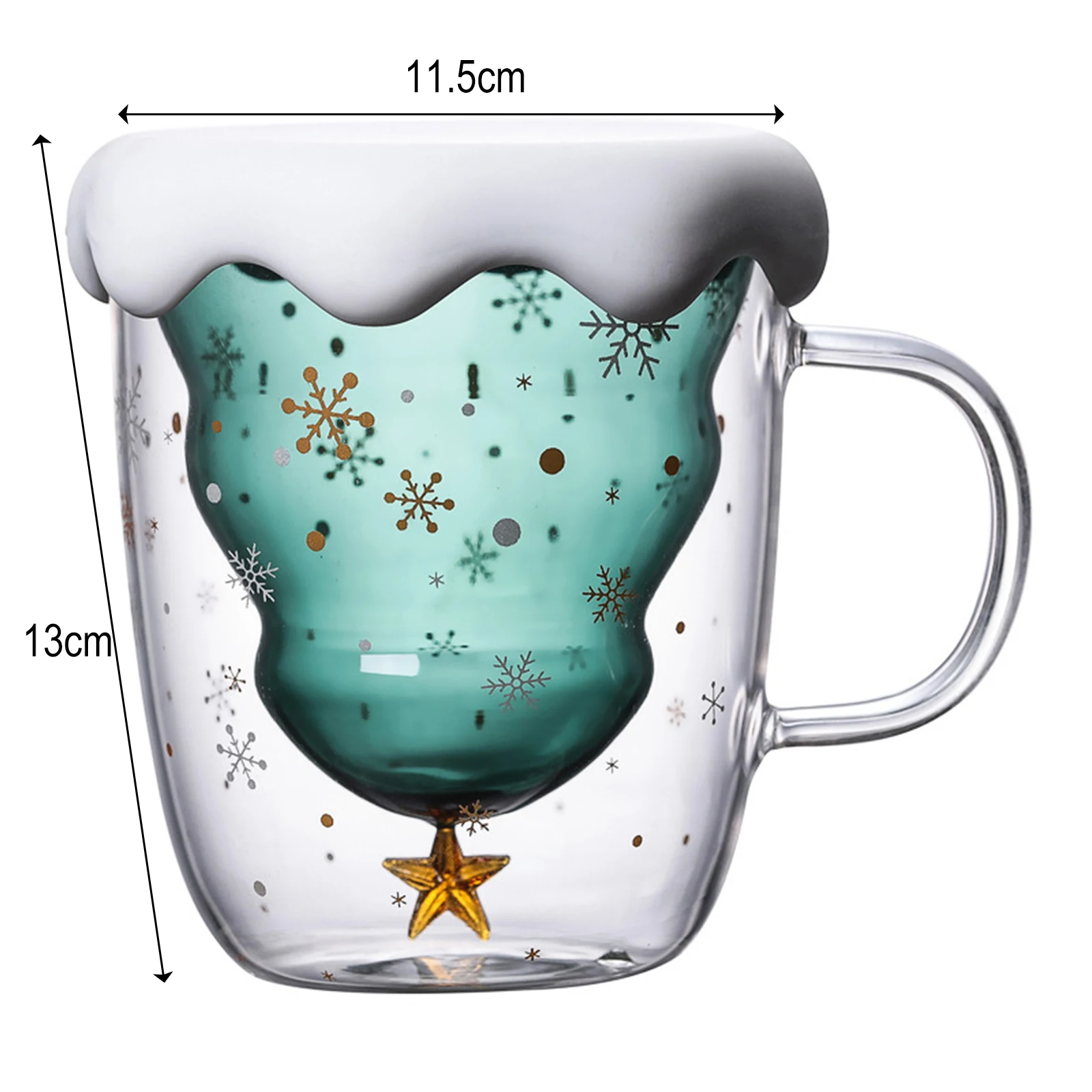 Прозрачная двухслойная стеклянная кружка 300 мл с защитой от ожогов