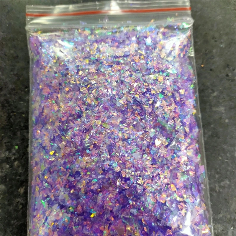

50G/ Bag Holographic Mermaid Nail Sequins Chunky Glitter, Plastic Paper Flakes Glitters Sticker, Face Eyes Body Hair Nail Art