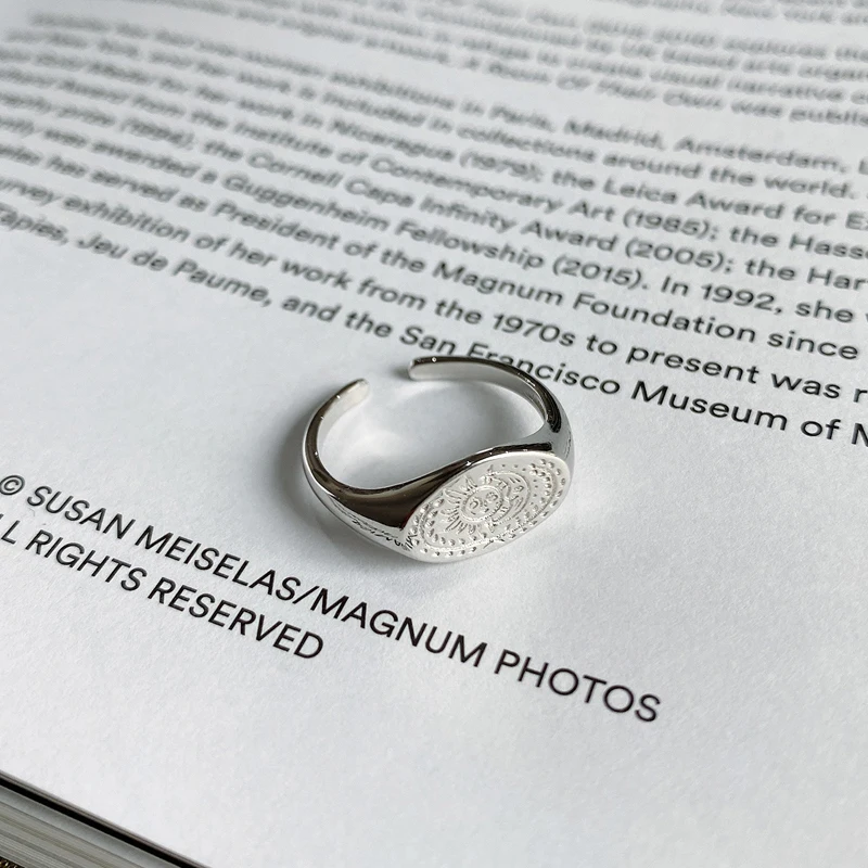 

SUPERAINBOW 925 Sterling Silver Retro Moon Star Gold Silver Ring for Women Open Finger Rings Jewelry Gifts SR-R62