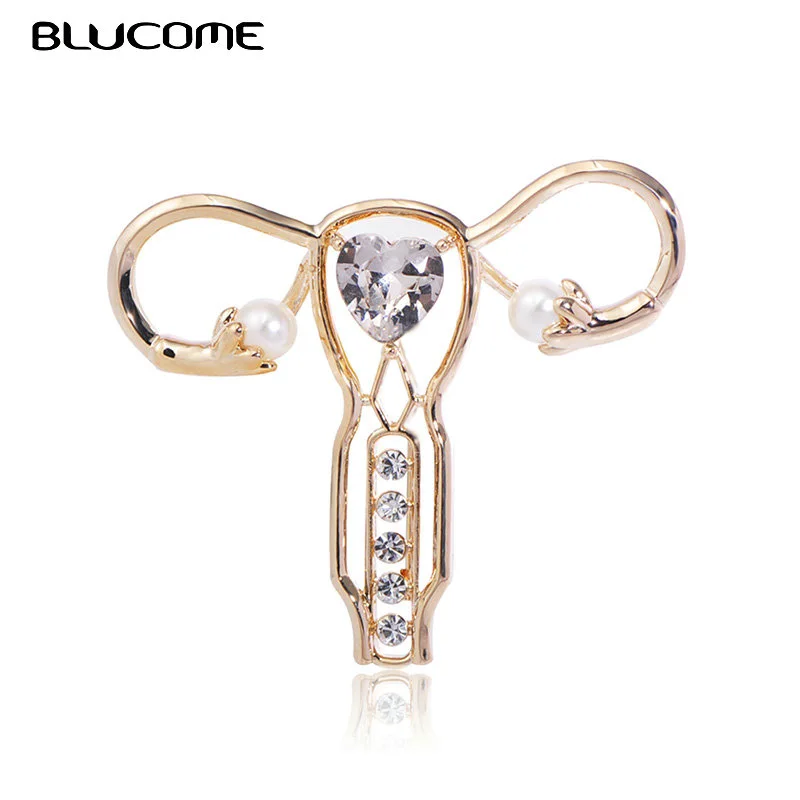 Броши Blucome Crystal Cuterus в форме матки значок с отворотом булавка искусственным