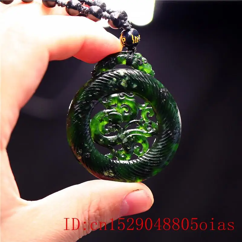 Нефритовый Феникс кулон ожерелье очарование Натуральный китайский амулет Мода