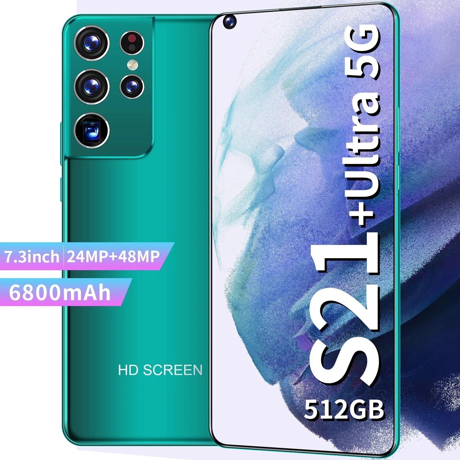

S21 Ultra Smartphone, Global Version, 2021 Inch, Android 10, 16 + 7.3 GB, 512 mAh, + 48MP 24MP, Dual SIM Unlocked, Ten Core, 680