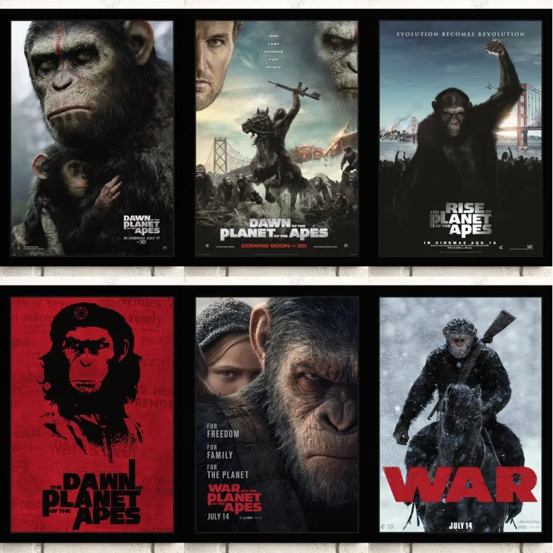 

Nordic Rise The Planet of The Apes Movie Quality Canvas Painting Hotel Bar Cafe Poster and Prints Wall Art Pictures Home Decor
