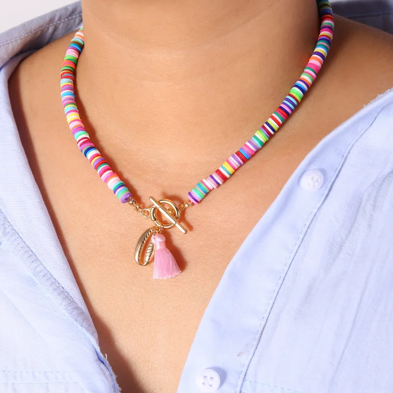 

2021 Accessories Bohemian Shell Necklace for Women Fashion Jewelry Pendant Female Tassel Joker Sweet Neck Chain Clavicle Chain