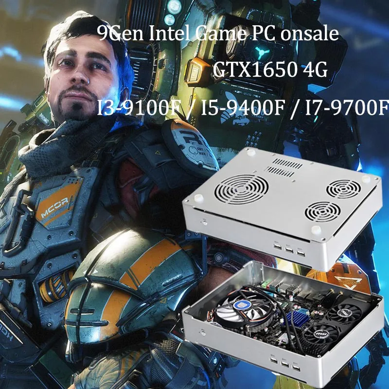 Супер мини игровой ПК Intel Core 9850H/i7-9700F GTX 1650 4 ГБ 2 * DDR4 персональный компьютер для