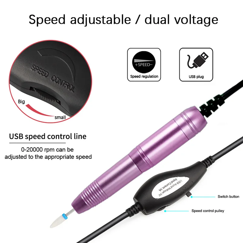 Портативный электрический сверлильный станок для ногтей набор маникюрных машин