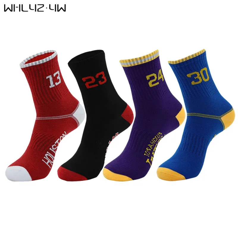 

5 Pairs/Lot Super Star Basketball Socks Elite Thick Sports Socks Non-Slip Durable Skateboard Towel Bottom Socks Stocking