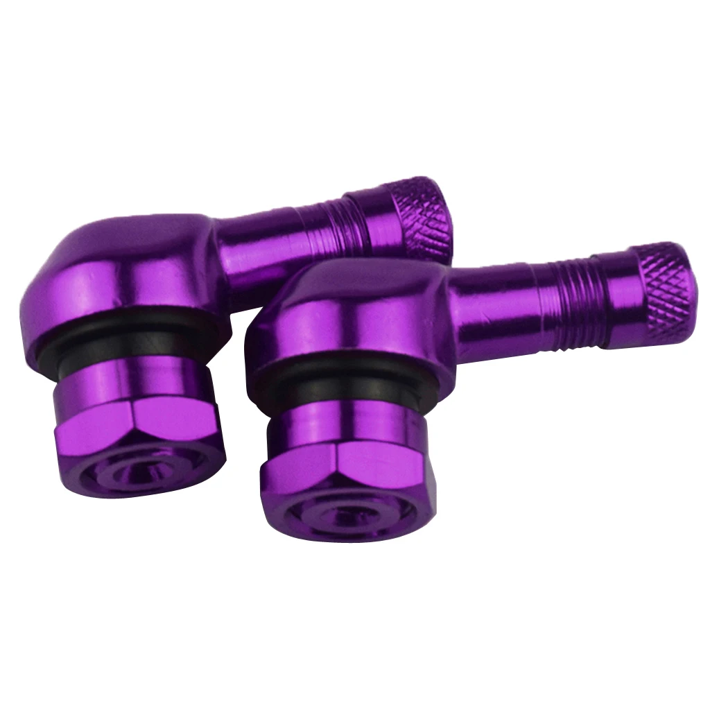 Purple as described 1 пара универсальных клапанов для шин мотоцикла, колпачок для пневматических шин 90 градусов, 17 мм, алюминиевые бескамерные стержни клапана с ЧПУ, 10 цветов - Цвет: Purple as described
