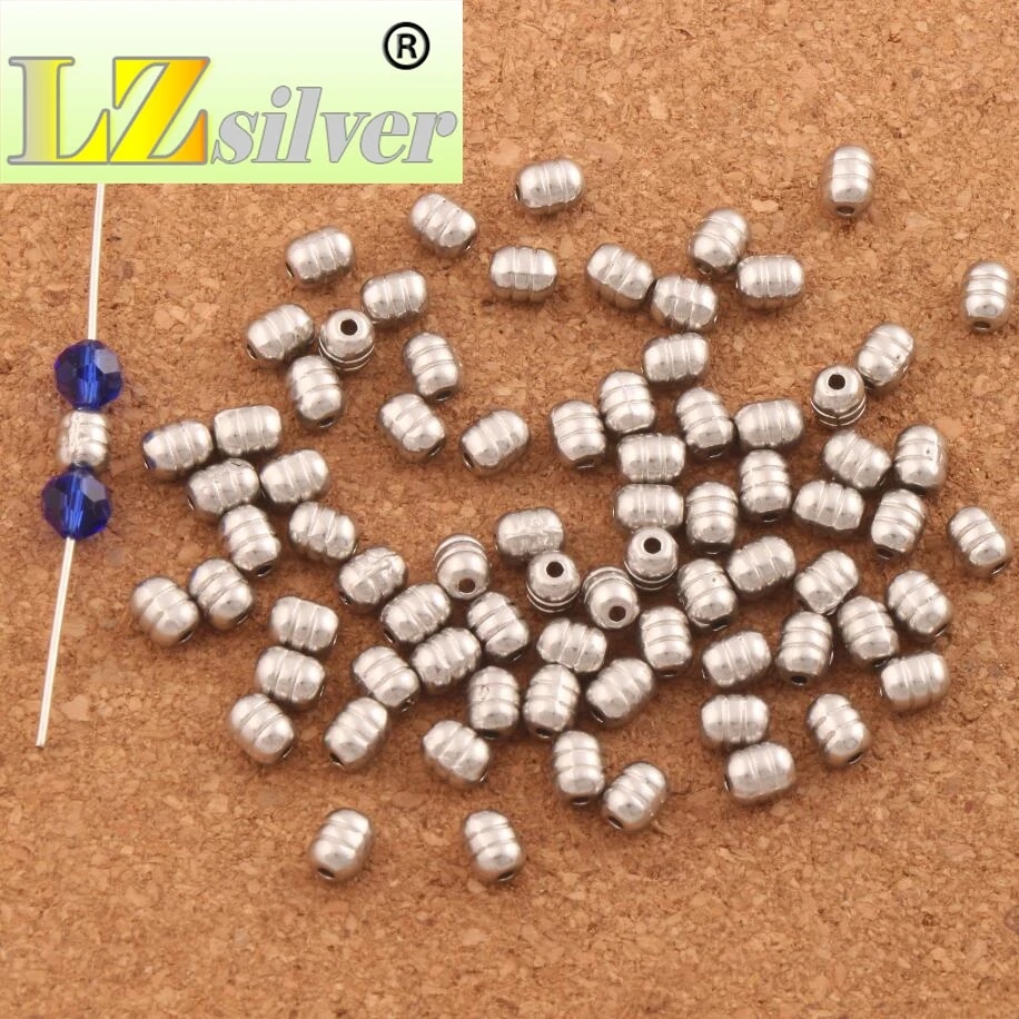 Wire Curved Oval Tube Beads 5.6x4.4mm 500pcs zinc alloy Metal Spacers Jewelry Findings L589