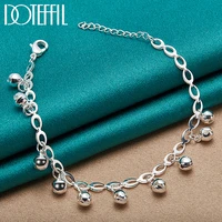 doteffil 925 sterling silver bead ball bell chain bracelet for women fashion charm wedding engagement party jewelry