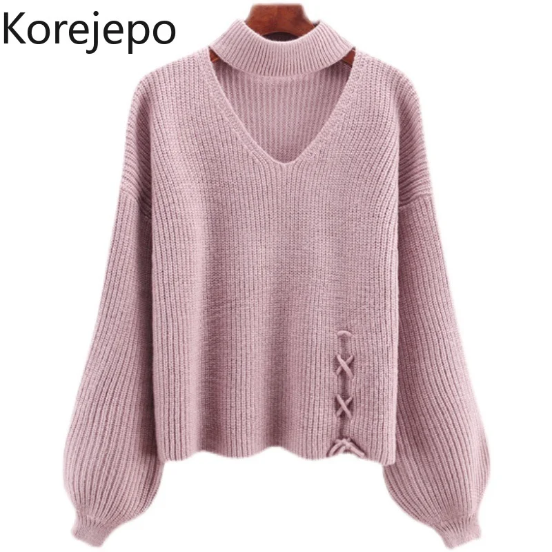 

Свитер женский из мохера с V-образным вырезом, Осень-зима 2021