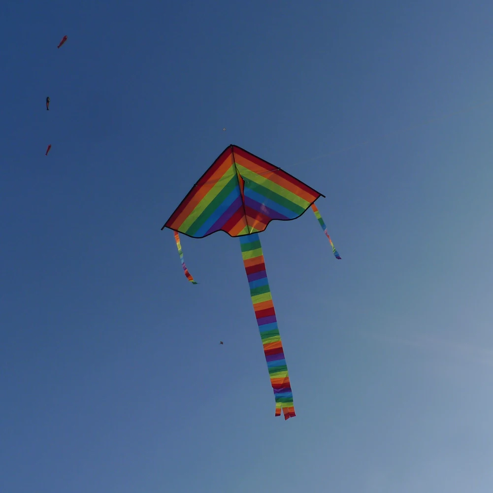 

Colorful Rainbow Kite Long Tail Nylon Outdoor Kites Flying Toy for Children