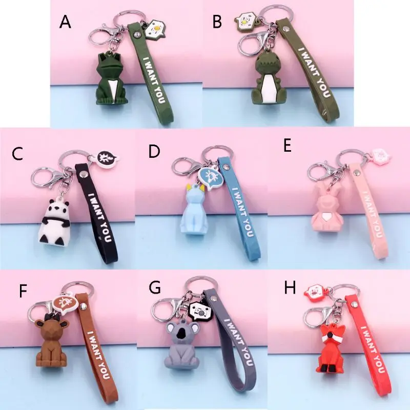 Милый мультяшный брелок с животными олень динозавр панда сумка Очаровательное