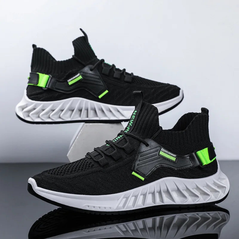 

RE Man's Basketball Shoes Men's Casual Sneakers Sports Running Mesh Breathable Fashion Students Socks Shoes Black White Beige