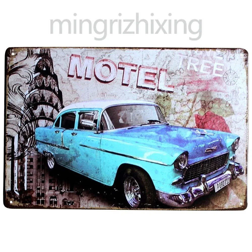 Motel Route 66 жестяные знаки бляшки ретро постер Бар фотография Кофейня настенные
