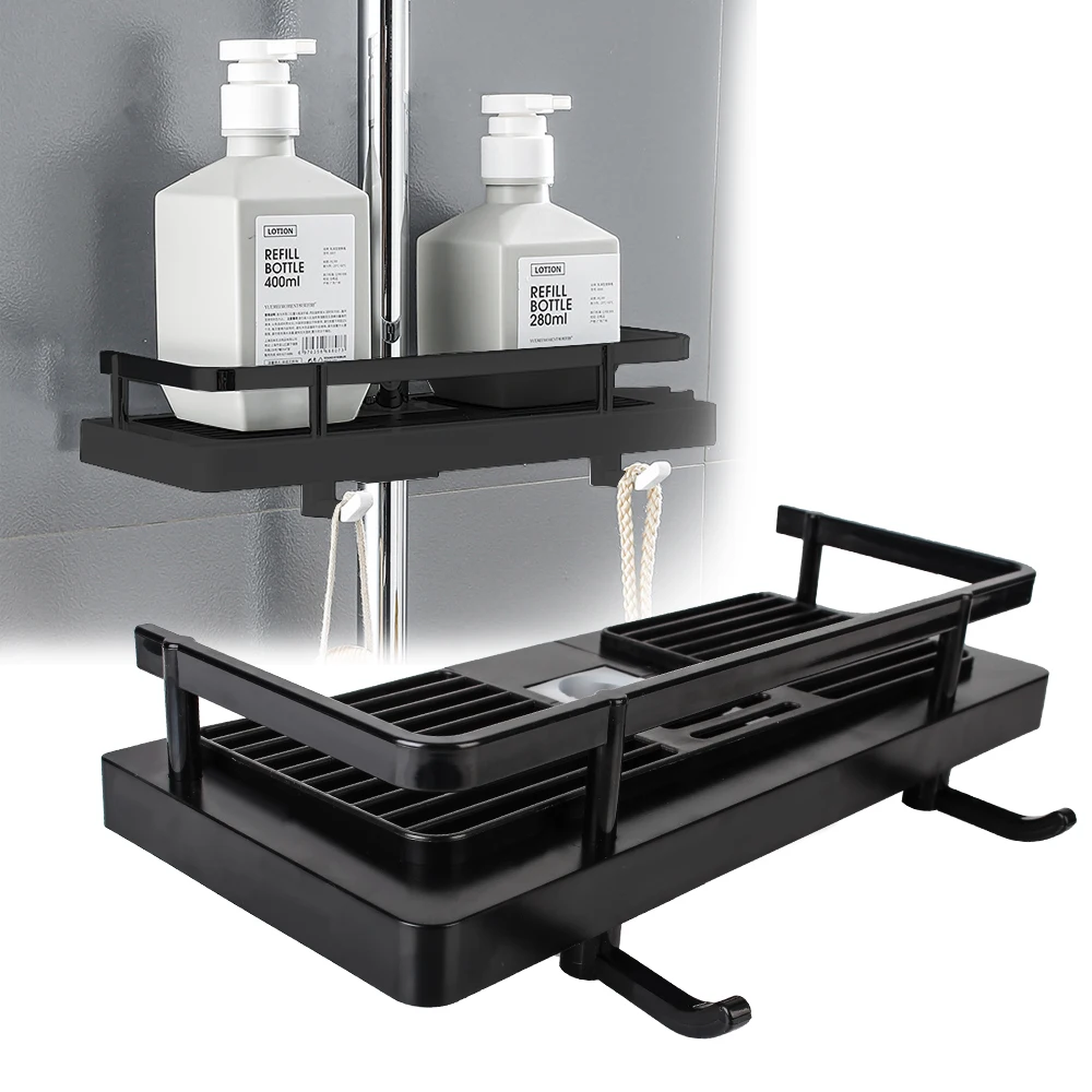 

Floating Shelf Shower Storage Holder Rack Detachable For Wall Household Item No Drilling Shampoo Tray Stand Bathroom Organizer