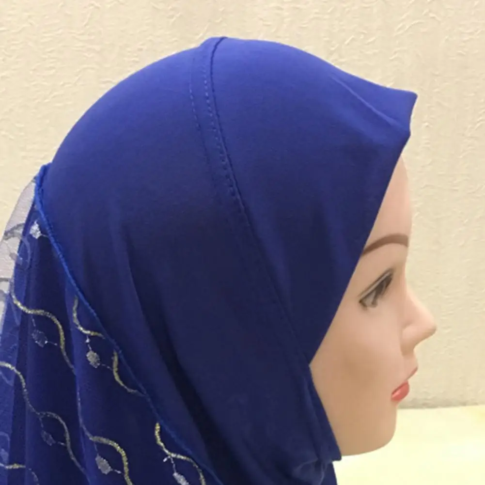 

47cm Length pray hijab Girls Kids -muslim amira hijab plain pull on -islamic scarf head wrap headband
