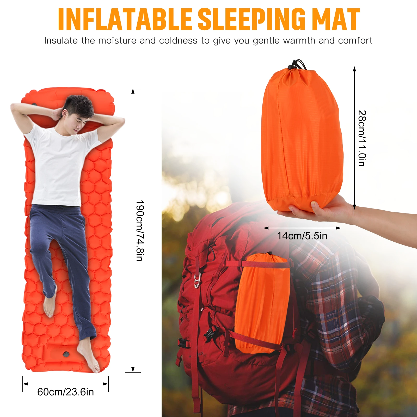 comprar Inflável Almofada De Dormir Esteira Com Travesseiro Pé Bomba Colchão De Ar Para Mochila Caminhadas Viajar Inflável Almofada De Acampamento