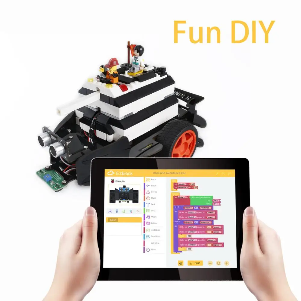SunFounder PiMobile Smart Car Kit основанный на Ezblock для Raspberry Pi Model 4B 3B + B 2B(RPi не входит в