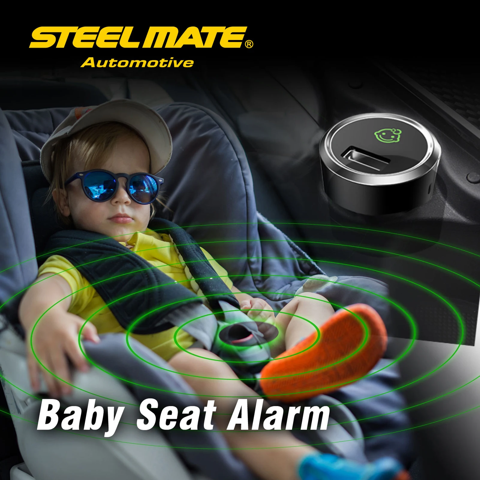 

STEELMATE Baby Seat Alarm System Baby Car Seat Reminder Light and Sounds Warning Sensor Pad Seat Belt Detection Kit