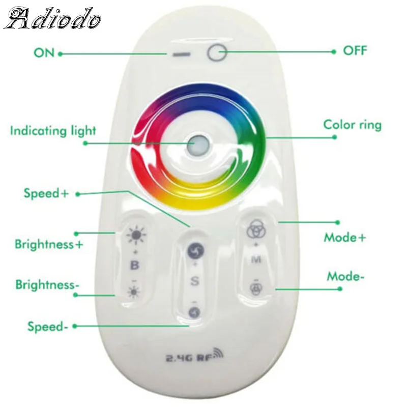 DC12V-24V 2 4G RF беспроводной сенсорный RGB контроллер GT666 Сенсорная панель Led Диммер для
