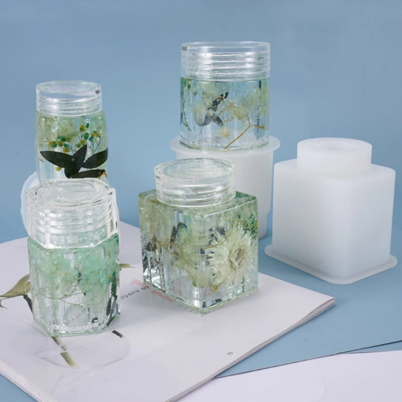 

1 Set DIY Crystal Epoxy Resin Mold Storage Box Container Casting Silicone Mould F3MF