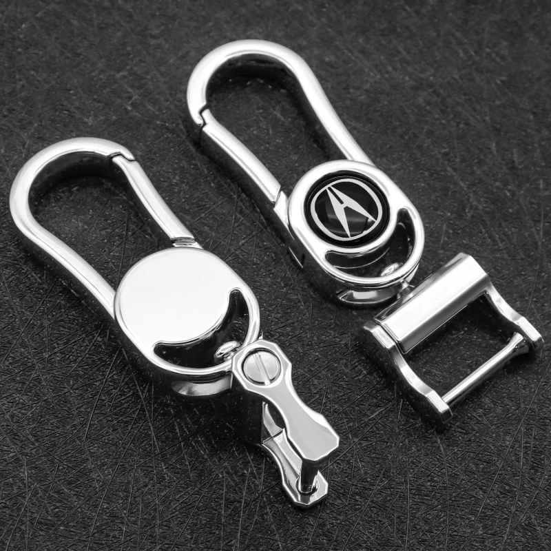 

Car keychain men's high-end anti-lost personality creative 360Â°rotating design metal keychain suitable for Acura- logo MDX ILX