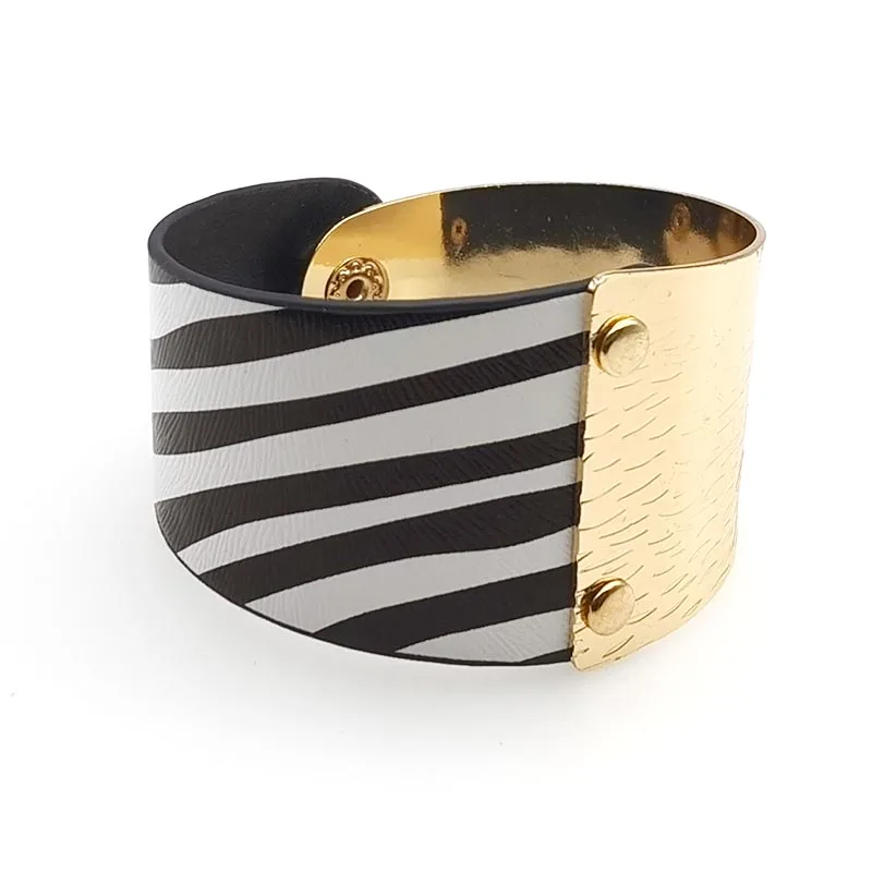 Модные леопардовые панковские браслеты для женщин 2020 винтажный кожаный браслет