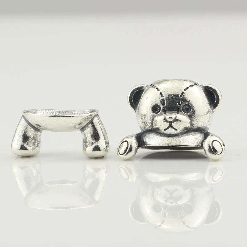 Новинка бусина медведь бусины шармы с подлинным 925 пробы серебро подходит к