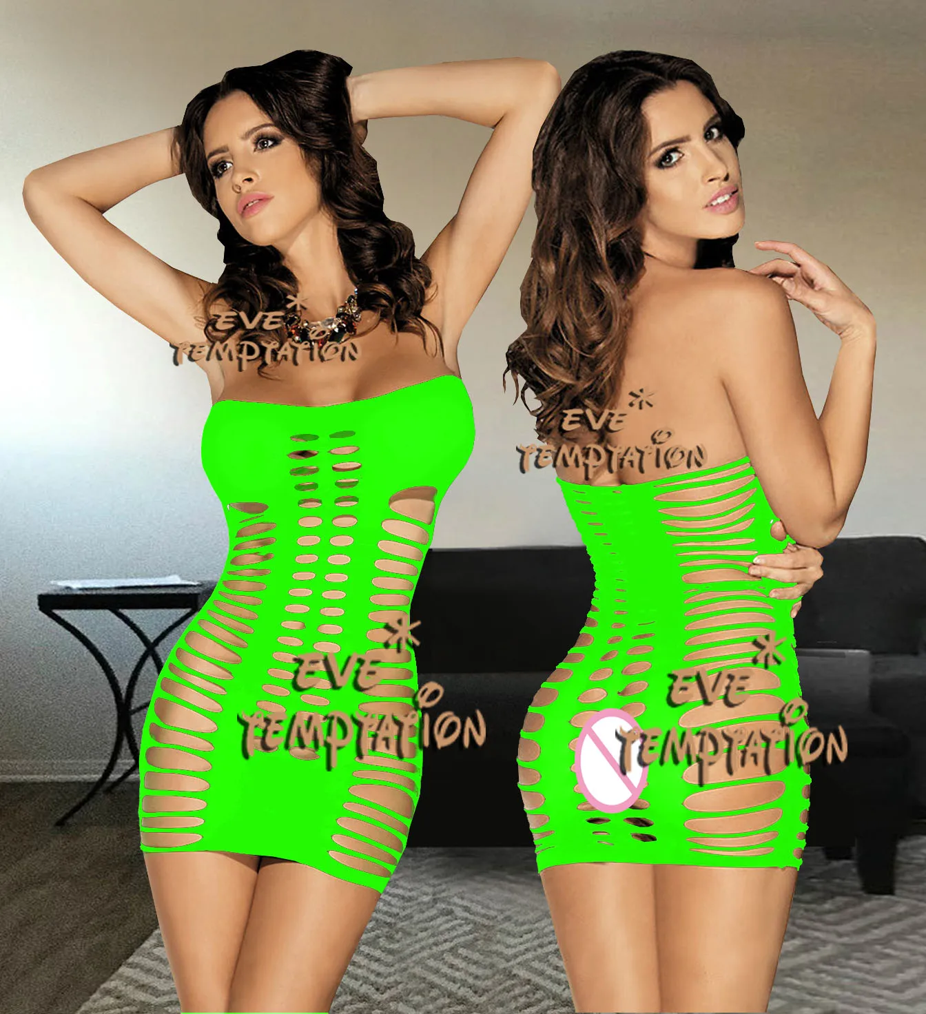 Женская комбинация Соблазнительная Пижама с открытой промежностью ночная