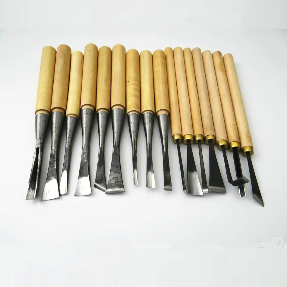 16pcs Wood carving tools hand carving knife carving chisel grinding polishing and blank making set