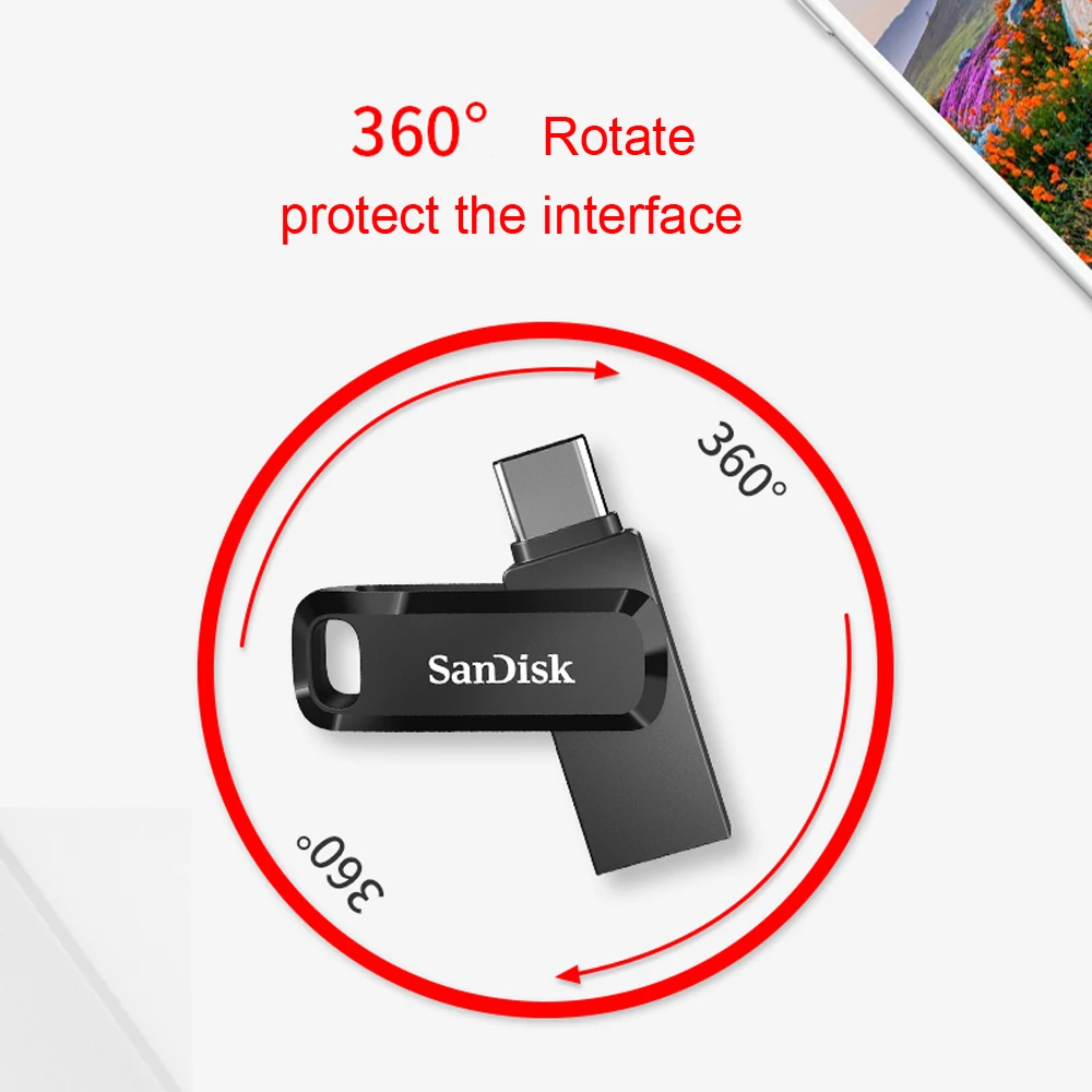 SanDisk OTG USB флэш-накопитель 32 Гб 128 ГБ USB3.1 type-C Мини U диск 150 МБ/с./с 64 флеш-накопитель