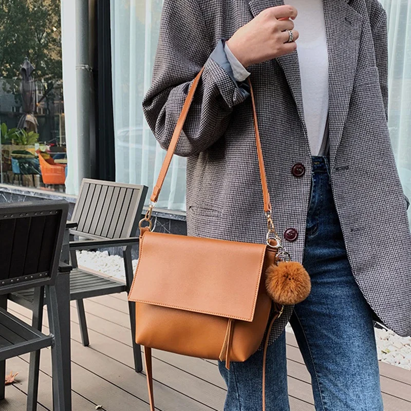 

Autumn Winter Bag Ladies New Vintage Shoulder Bag Korean Version Simple Versatile Cross-Body Bag for Women