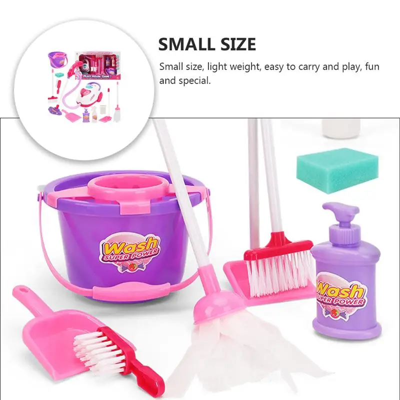 

1 Set 11Pcs Children Dust Collector Toys Cleaning Tool Toy Kit with No Battery