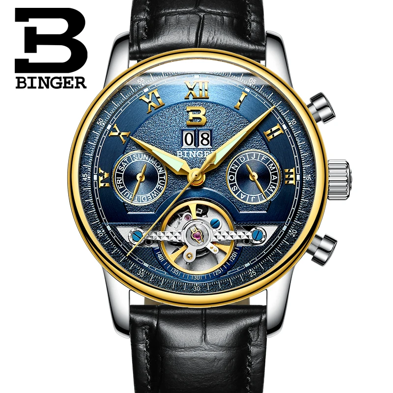 

relojes hombre BINGER Mens Watches Top Brand Luxury Automatic Watch Men Mechanical Clock Fashion Reloj Mecanico de Hombres 2019