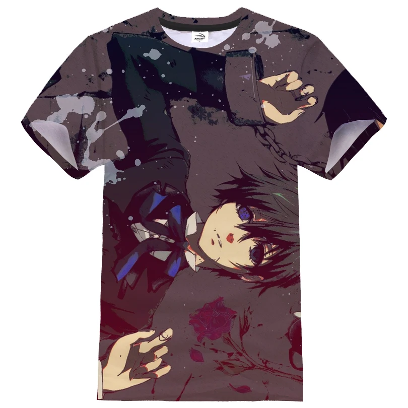 New Black Butler T-shirt Anime 3D Print Men Women Hip Hop Streetwear Sport Casual Tshirt Fashion O-Neck Short Sleeve Shirt Tops | Мужская